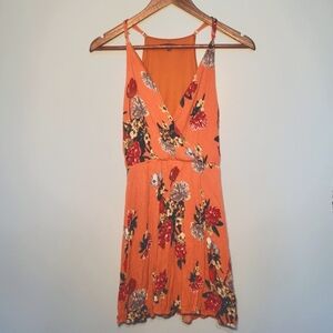 Staccato Womens Floral Dress Size‎ Small Adjustable Straps Rust/Burnt Orange